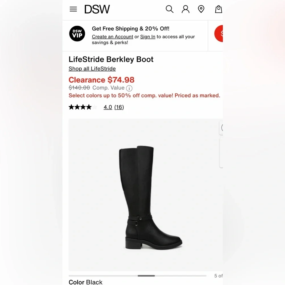 Women's LifeStride Berkley Black Boots US Size 8,5